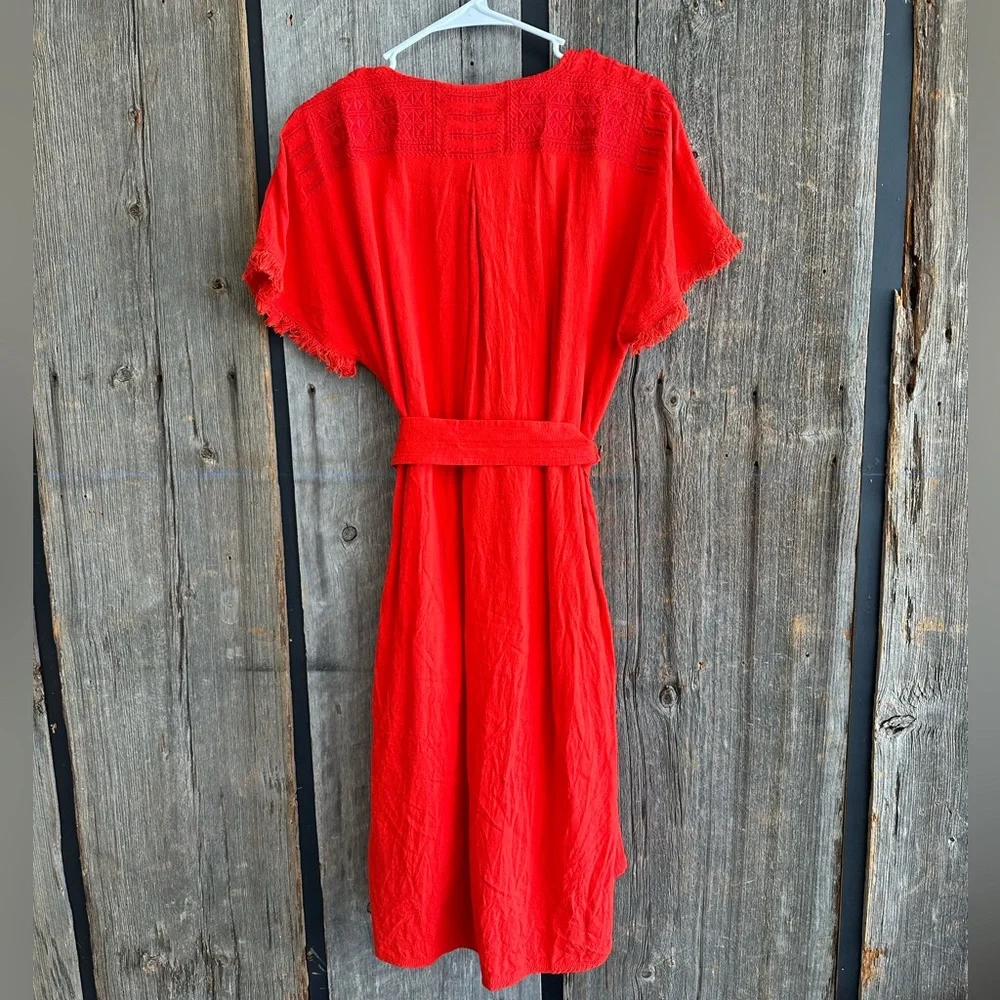 Madewell Red Dress with Belt - Picture 3 of 9
